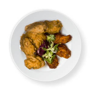 Grilled Chicken and Deep Fried Potato Wedges