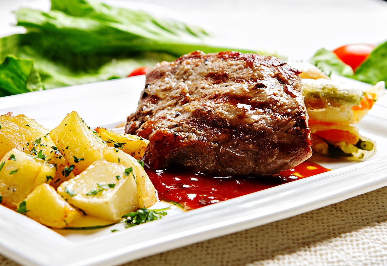 beef, steak, meat